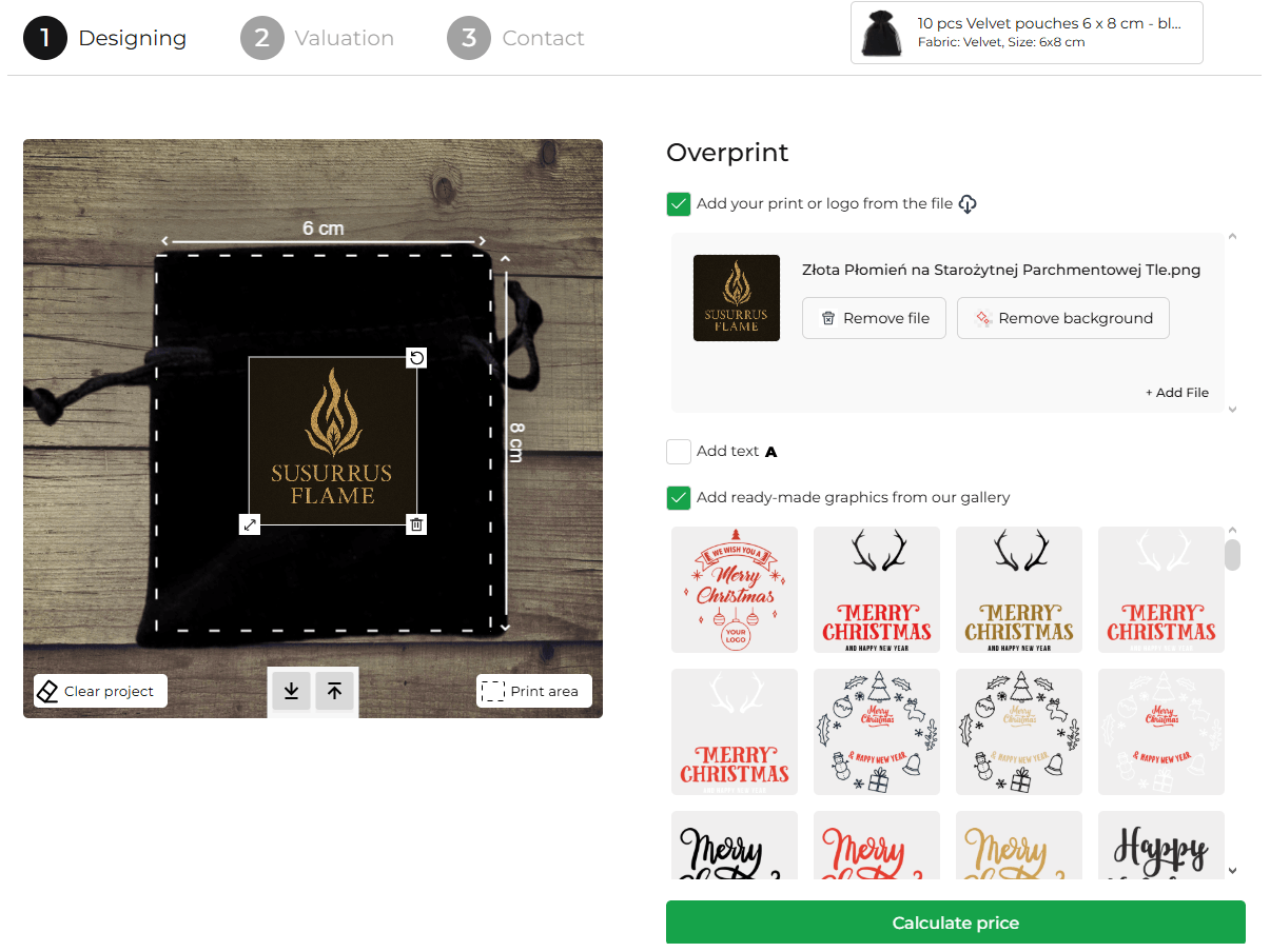 Krok 1 - klient projektuje produkt sam