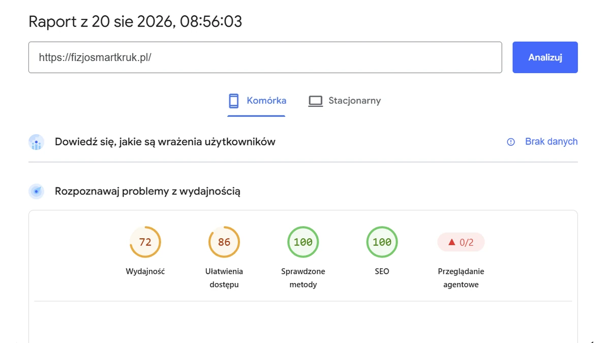 A custom WordPress theme: fast for patients, simple for the owner - przed